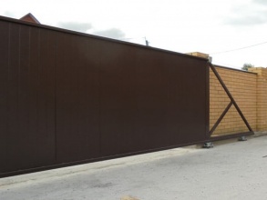 С ручным управлением откатные ворота - пример 13 фото цена за метр