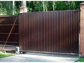 Профнастил ворота откатные - пример 12 фото цена за метр